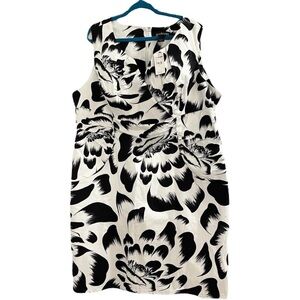NWT Lane Bryant Black & White Flower Faux Wrap Midi Sleeveless Dress women’s 22